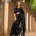 অরিজিনাল চিনিগুঁড়া ফেব্রিক এমব্রয়ডারি করা শাড়ি