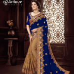 ইন্ডিয়ান ওয়েটলেস জর্জেট এমব্রয়ডারি করা শাড়ি