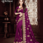 ইন্ডিয়ান বিচিত্রা সিল্কের প্রিমিয়াম এমব্রয়ডারি করা শাড়ি