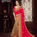 ইন্ডিয়ান ওয়েটলেস জর্জেট এমব্রয়ডারি করা শাড়ি