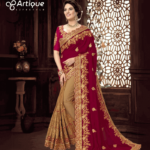 ইন্ডিয়ান ওয়েটলেস জর্জেট এমব্রয়ডারি করা শাড়ি