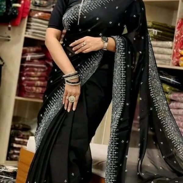 অরিজিনাল বিচিত্রা সিল্ক  ফেব্রিক এমব্রয়ডারি করা শাড়ি